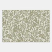 William Morris Thistle Sage Green Pattern Inpakpapier Vel (Voorkant)