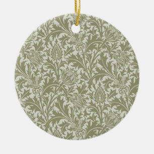 William Morris Thistle Sage Green Pattern Keramisch Ornament