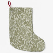 William Morris Thistle Sage Green Pattern Kleine Kerstsok (Voorkant)