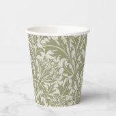 William Morris Thistle Sage Green Pattern Papieren Bekers (Links)