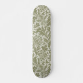 William Morris Thistle Sage Green Pattern Skateboard (Voorkant)