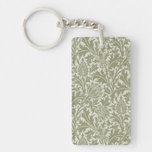 William Morris Thistle Sage Green Pattern Sleutelhanger