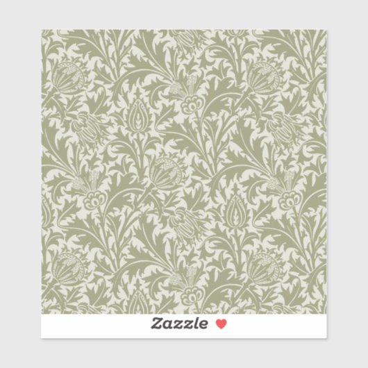 William Morris Thistle Sage Green Pattern Sticker (Vel)