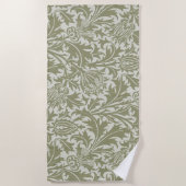 William Morris Thistle Sage Green Pattern Strandlaken (Voorkant)