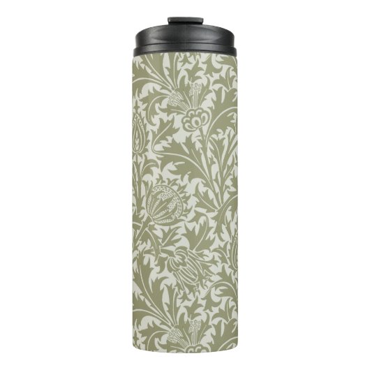 William Morris Thistle Sage Green Pattern Thermosbeker (Voorkant)