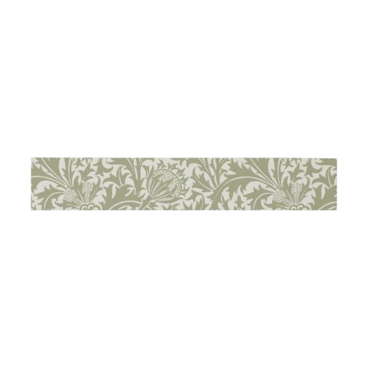 William Morris Thistle Sage Green Pattern Uitnodigingen Wikkel (Vlak)