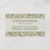 William Morris Thistle Sage Green Pattern Visitekaartje (Achterkant)