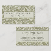 William Morris Thistle Sage Green Pattern Visitekaartje (Voorkant / Achterkant)