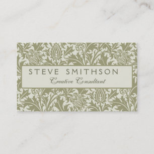 William Morris Thistle Sage Green Pattern Visitekaartje