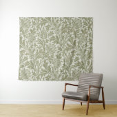 William Morris Thistle Sage Green Pattern Wandkleed (In Situ (horizontaal))