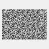 William Morris Thistle, zwart/wit, goud, blauw Inpakpapier Vel (Voorkant)