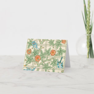 William Morris Tralies Victoriaans Behang Notitiekaartje