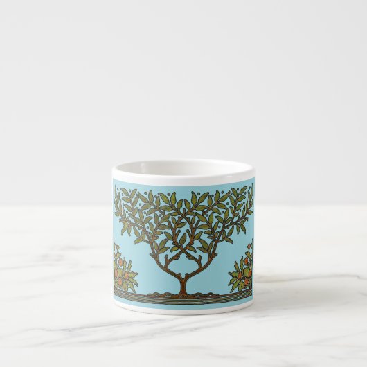 William Morris Tree Frieze Bloem Behang Espresso Kop (Voorkant)