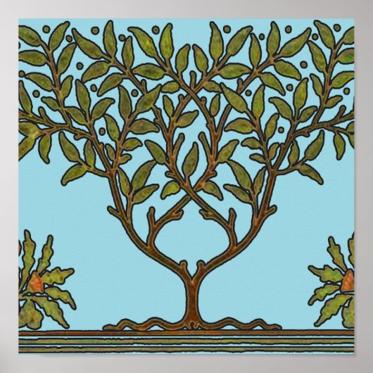 William Morris Tree Frieze Bloem Behang Poster (Voorkant)
