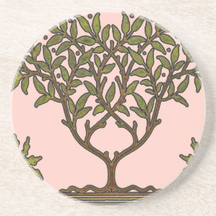 William Morris Tree Frieze Bloem Behang Zandsteen Onderzetter