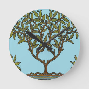 William Morris Tree Frieze Bloemenbehang Ronde Klok