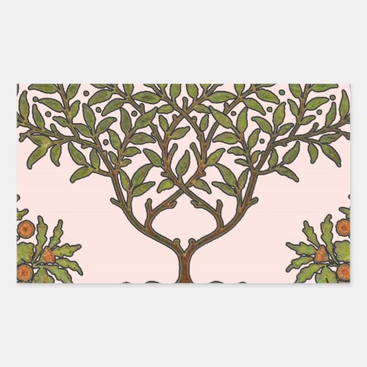 William Morris Tree Frieze Floral Wallpaper Rechthoekige Sticker (Voorkant)