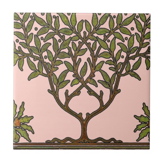 William Morris Tree Frieze Floral Wallpaper Tegeltje (Voorkant)