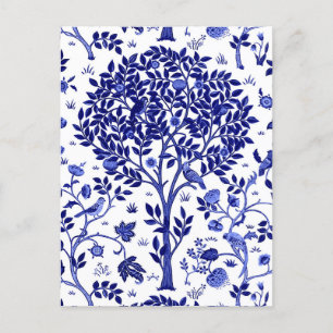 William Morris Tree of Life, Cobalt Blue en White Briefkaart