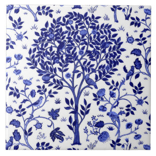 William Morris Tree of Life, Cobalt Blue en White Tegeltje