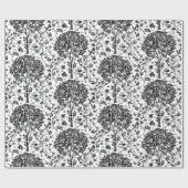 William Morris Tree of Life Pattern, Black & White Cadeaupapier (Vlak)