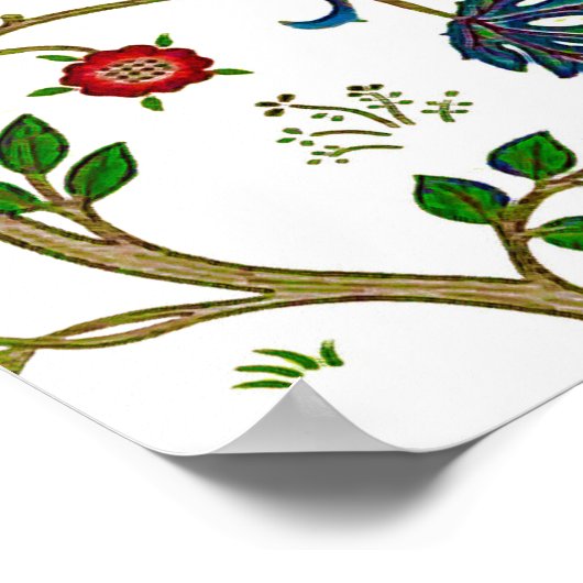 William Morris Tree of Life Pattern, Green & Multi Poster (Hoek)