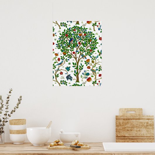 William Morris Tree of Life Pattern, Green & Multi Poster (Keuken)