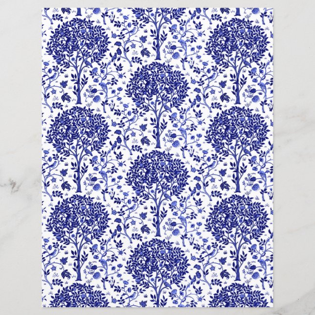 William Morris Tree of Life Pattern, kobalt blauw (Voorkant)