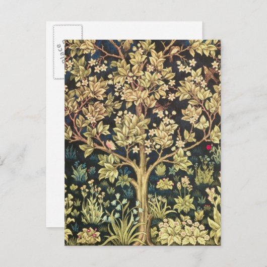 William Morris Tree of Life  pre-Raphaelite Briefkaart (Voorkant / Achterkant)