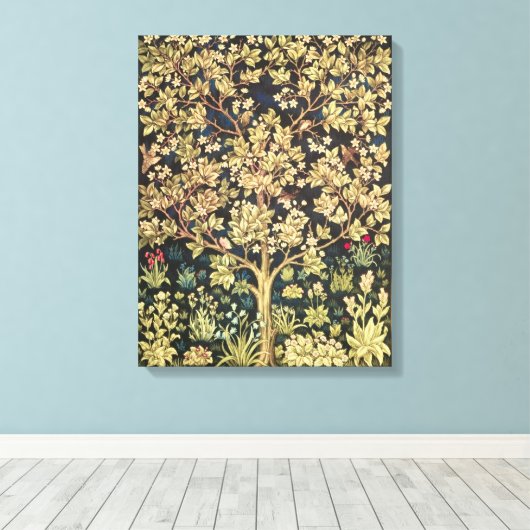 William Morris Tree of Life  pre-Raphaelite Canvas Afdruk (Insitu (Houten vloer))