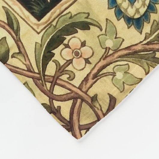 William Morris Tree of Life pre-Raphaelite Fleece Deken (Hoek)