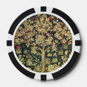 William Morris Tree of Life pre-Raphaelite Poker Chips