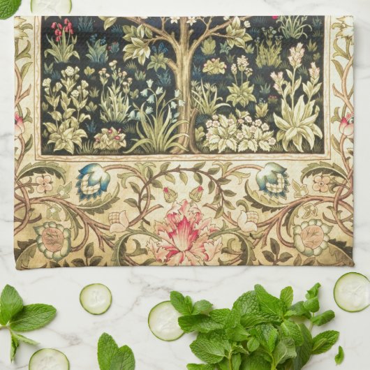 William Morris Tree of Life pre-Raphaelite Theedoek (Gevouwen)