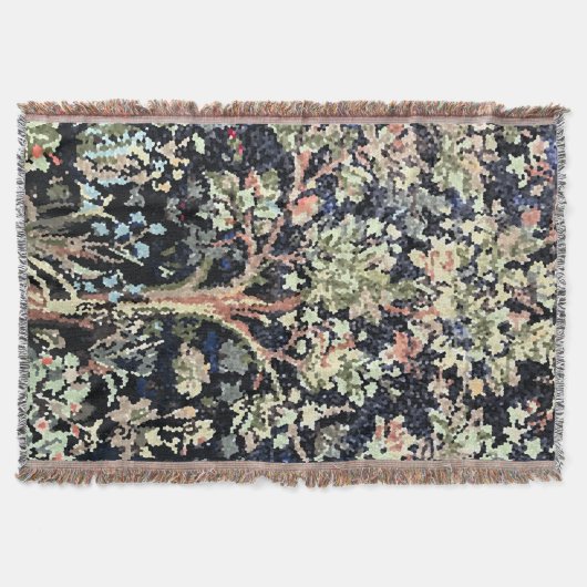 William Morris Tree of Life Throw Blanket Deken (Voorkant)