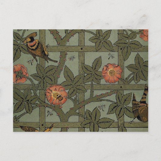 William Morris Trellis behang kunst Briefkaart (Voorkant)