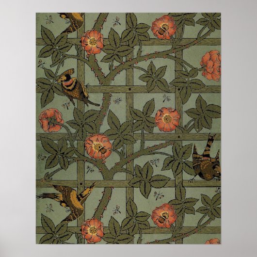 William Morris Trellis behang kunst Poster (Voorkant)
