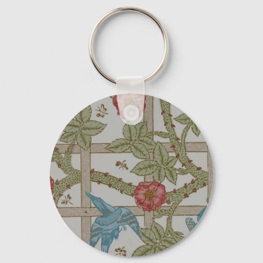 William Morris Trellis behang kunst Sleutelhanger (Voorkant)