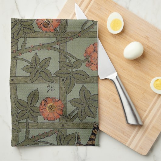 William Morris Trellis behang kunst Theedoek (Quarter Fold)