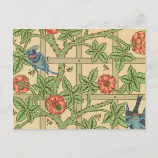William Morris Trellis Classic Wallpaper Design Briefkaart