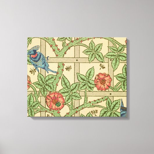William Morris Trellis Classic Wallpaper Design Canvas Afdruk (Voorkant)