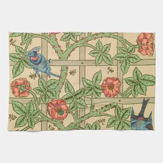 William Morris Trellis Classic Wallpaper Design Theedoek (Horizontaal)