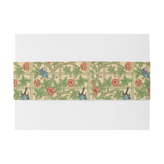 William Morris Trellis Classic Wallpaper Design Uitnodigingen Wikkel (Achterkant Voorbeeld)