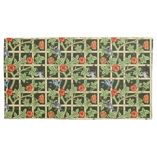 William Morris Trellis Patroon in Groen Kussensloop (Voorkant)