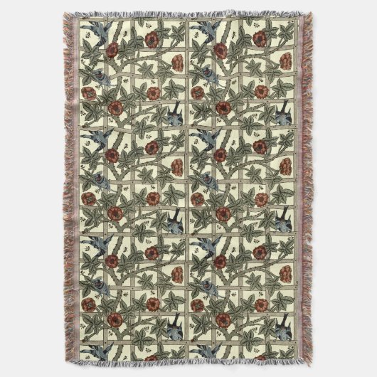 William Morris  "Trellis" Pattern Deken (Voorkant Verticaal)