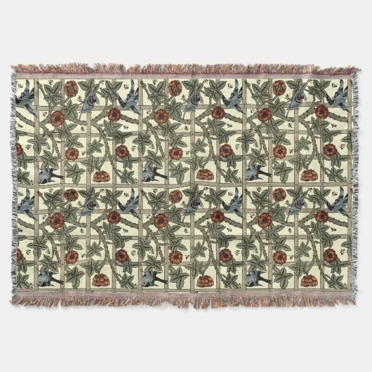 William Morris  "Trellis" Pattern Deken (Voorkant)