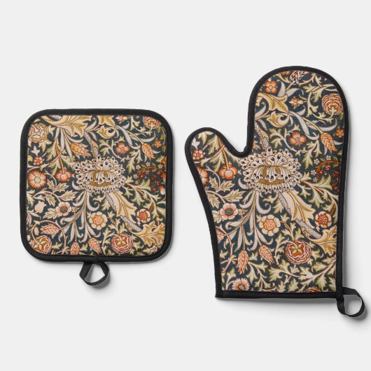 William Morris Trent Garden Flower Pattern Classic Ovenwant & Pannenlap Set (Voorkant)