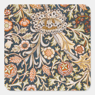 William Morris Trent Garden Flower Pattern Classic Vierkante Sticker