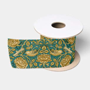 William Morris Tudor Roos Patroon Blauw Goud Lint