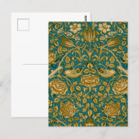 William Morris Tudor Roos Pattern Blue Golden