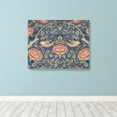 William Morris Tudor Roos Wallpaper Canvas Afdruk (Insitu (Houten vloer))